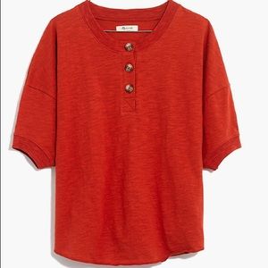 Madewell raw edge Henley tee, m